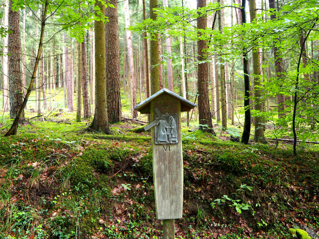 Der Kreuzweg belgeitet ein Stück den Rundwanderweg