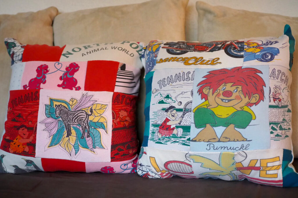 Patchwork Kissen aus alten Pullis nähen