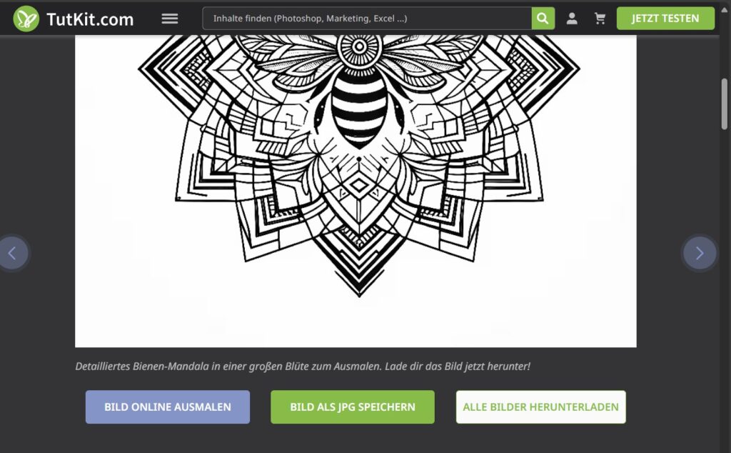 Mandala Bild online ausmalen