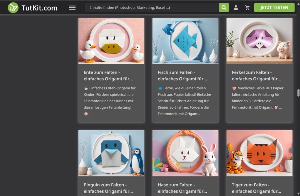 Origami Falten bei TutKit.com